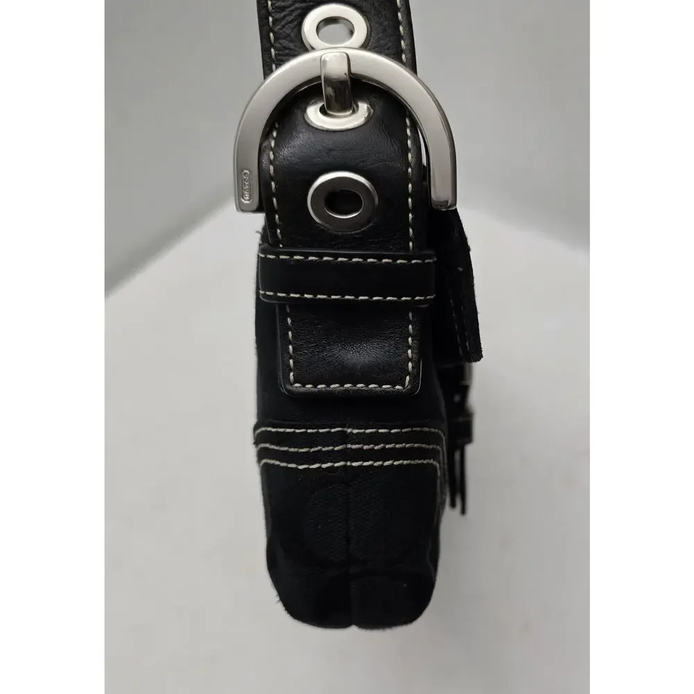 COACH Y2k Vintage Black Jacquard Soho Shoulder Top Handle Handbag 6280 EUC
